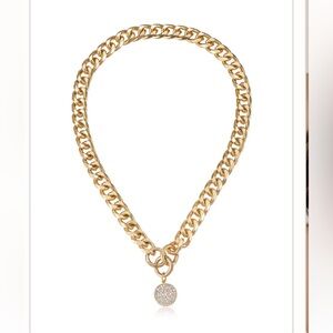 Ettika Gold Chain Necklace with Sparkling Pendant